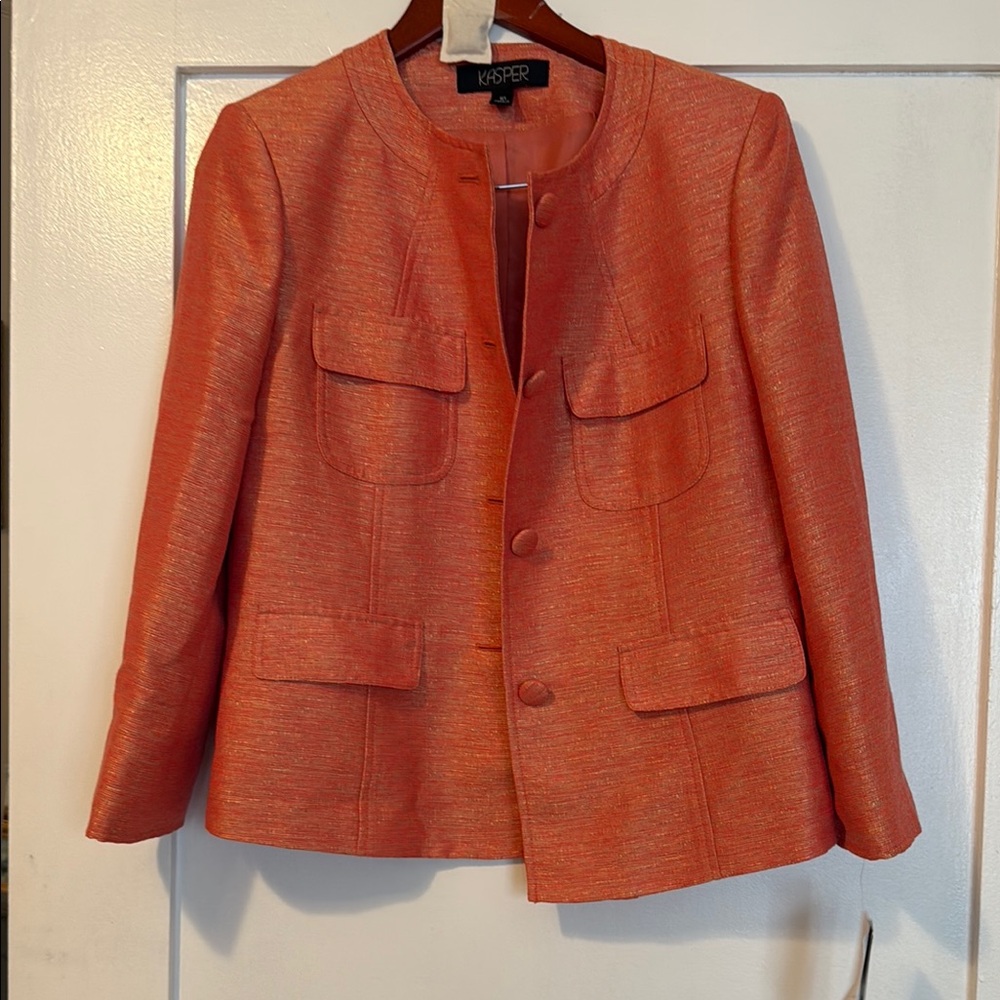 Kasper Women's Orange Jacket & Skirt Set